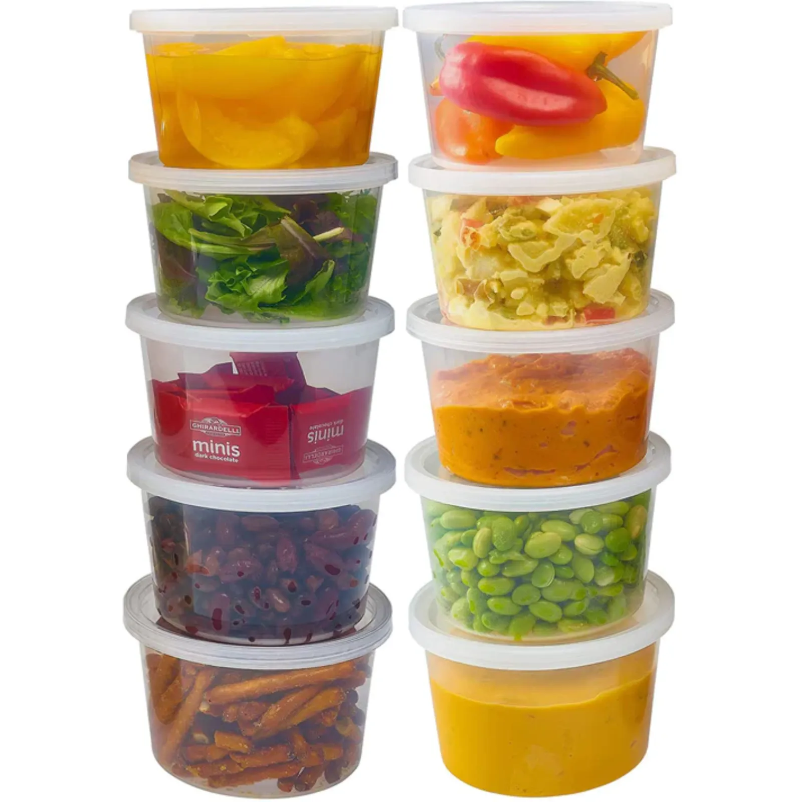 16oz Lightweight Clear Plastic Round Deli Container with Lids