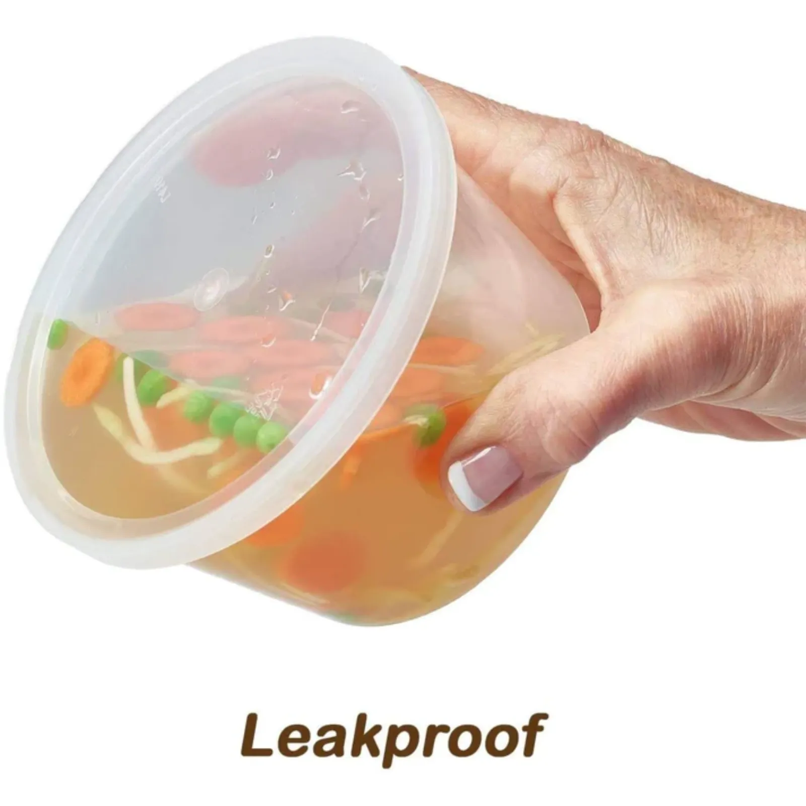 16oz Lightweight Clear Plastic Round Deli Container with Lids