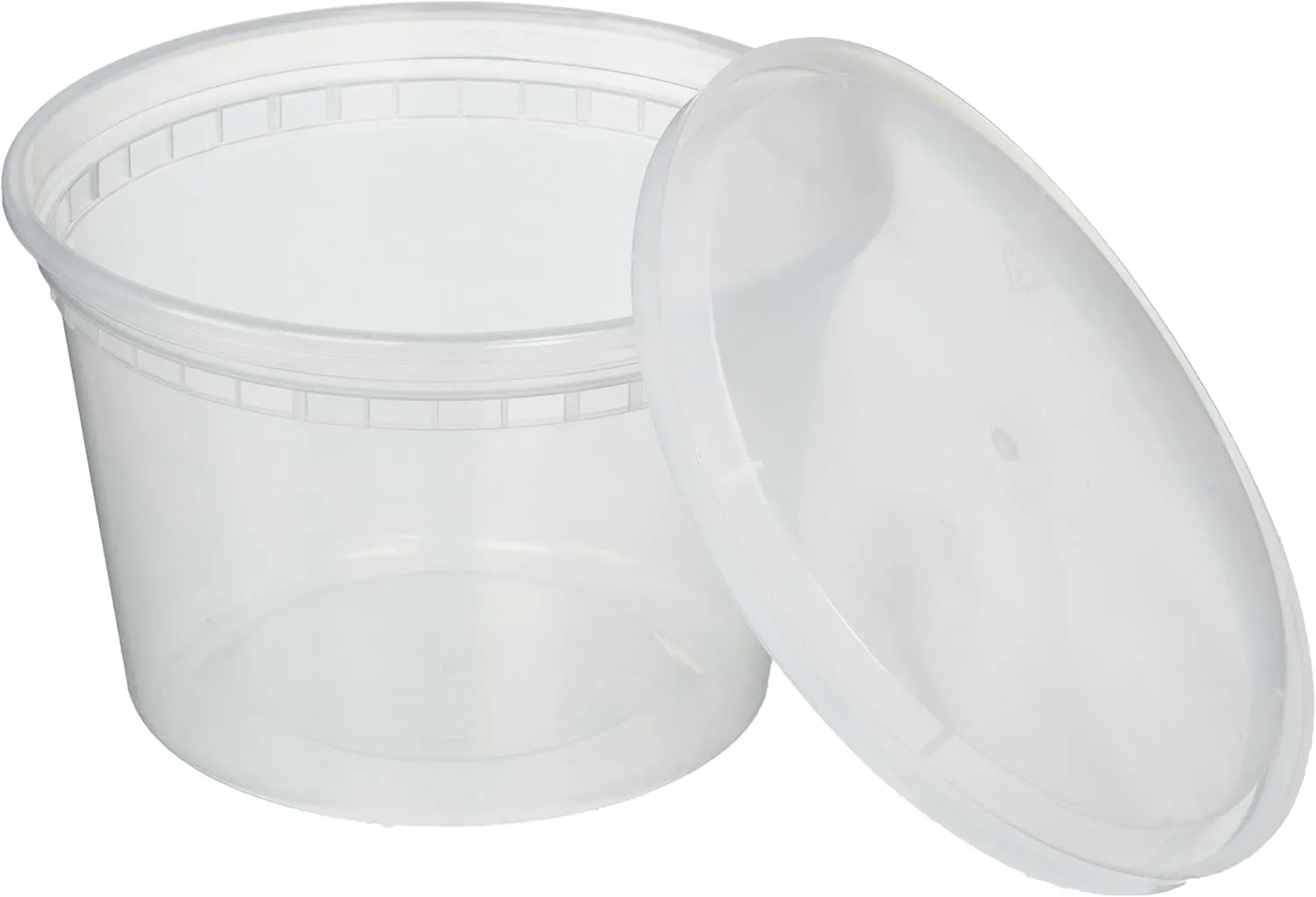 16oz Lightweight Clear Plastic Round Deli Container with Lids