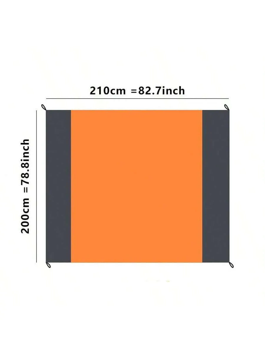 1pc Quick Dry Orange Beach Blanket - Compact, Soft, Waterproof Picnic Mat, Outdoor Camping Picnic Mat, Waterproof Portable Foldable Pocket Beach Mat, Polyester Fabric Camping Mat Beach Towel