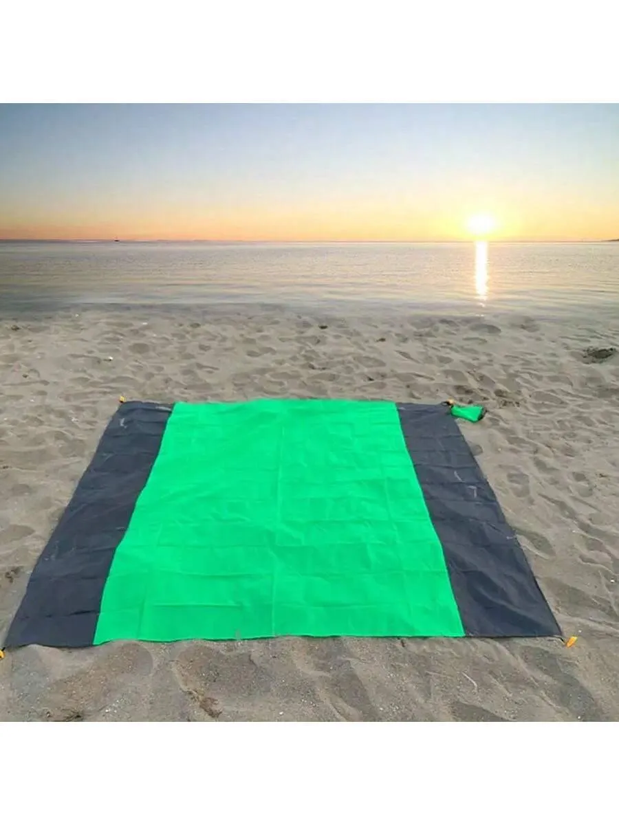 1pc Quick Dry Orange Beach Blanket - Compact, Soft, Waterproof Picnic Mat, Outdoor Camping Picnic Mat, Waterproof Portable Foldable Pocket Beach Mat, Polyester Fabric Camping Mat Beach Towel