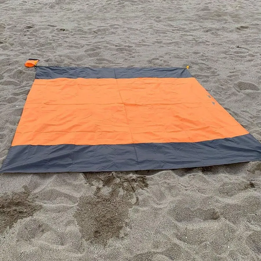 1pc Quick Dry Orange Beach Blanket - Compact, Soft, Waterproof Picnic Mat, Outdoor Camping Picnic Mat, Waterproof Portable Foldable Pocket Beach Mat, Polyester Fabric Camping Mat Beach Towel