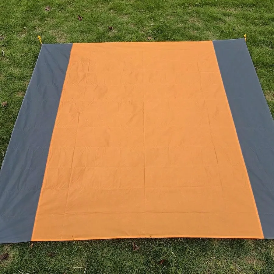 1pc Quick Dry Orange Beach Blanket - Compact, Soft, Waterproof Picnic Mat, Outdoor Camping Picnic Mat, Waterproof Portable Foldable Pocket Beach Mat, Polyester Fabric Camping Mat Beach Towel