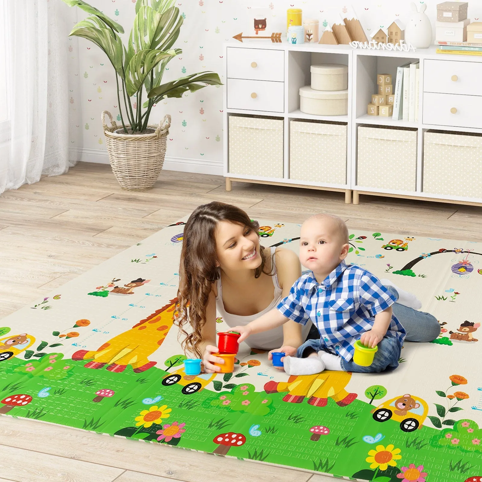 200 x 180 cm Extra Large Baby Floor Mat with Carry Bag-B