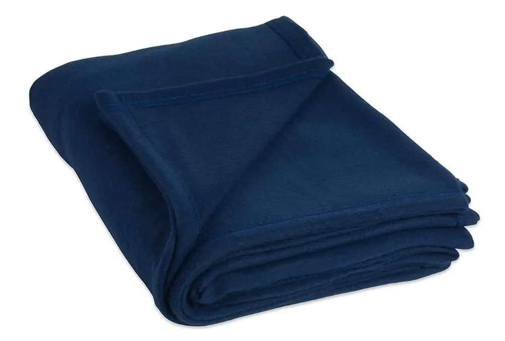 500 TC Solid/Plain Light Weight Polar Fleece Single Warm Or Hot AC Blanket (90X60 Inches,(Blue)