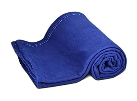 500 TC Solid/Plain Light Weight Polar Fleece Single Warm Or Hot AC Blanket (90X60 Inches,(Blue)