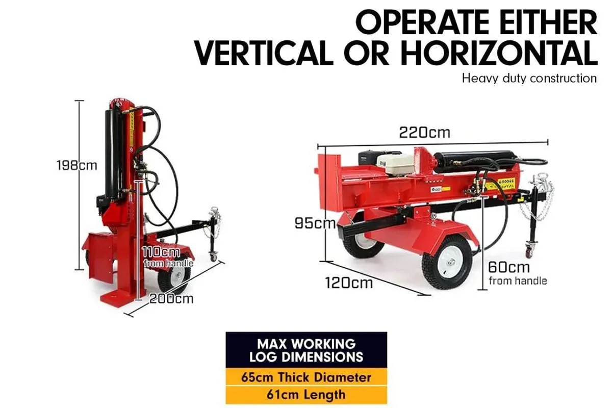 60 Ton Hydraulic Log Splitter, 498cc Diesel, Electric Start, Yukon