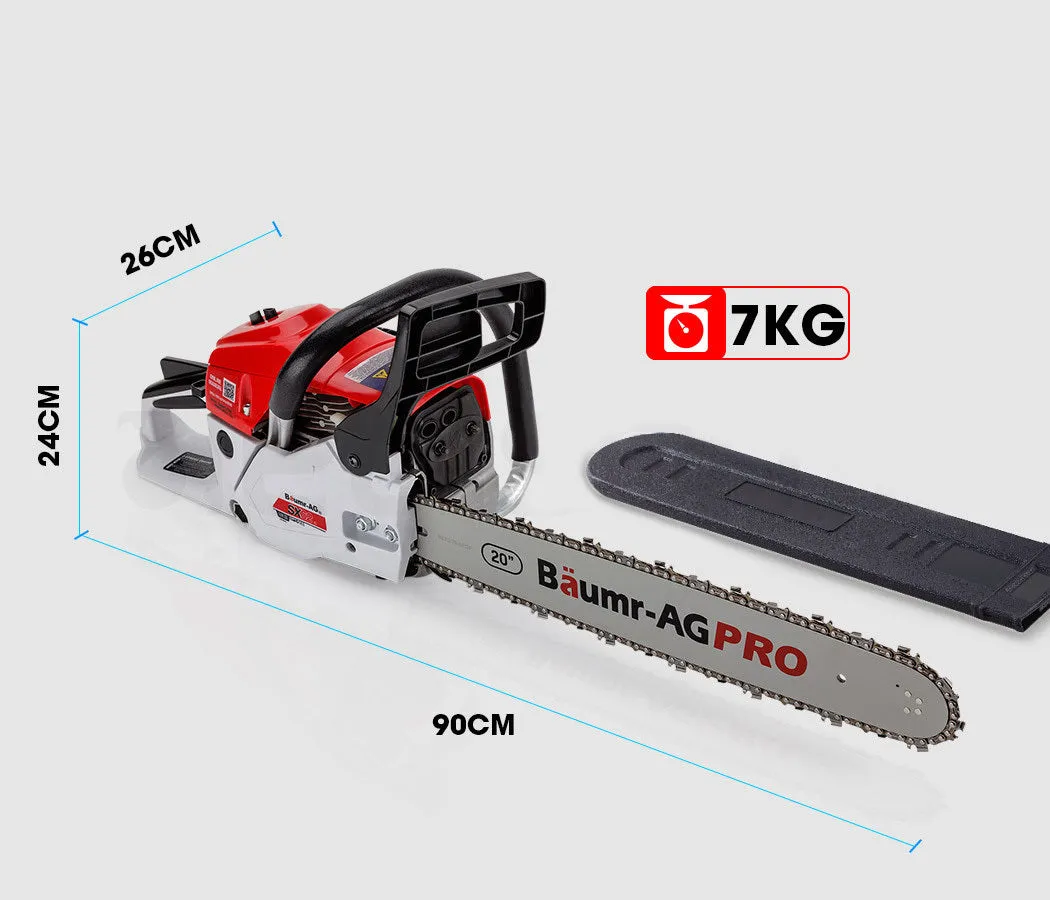 62cc Petrol Chainsaw, 20" Bar, E-Start, 4.5Hp, Baumr-AG