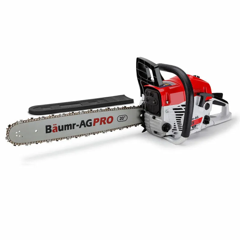 62cc Petrol Chainsaw, 20" Bar, E-Start, 4.5Hp, Baumr-AG