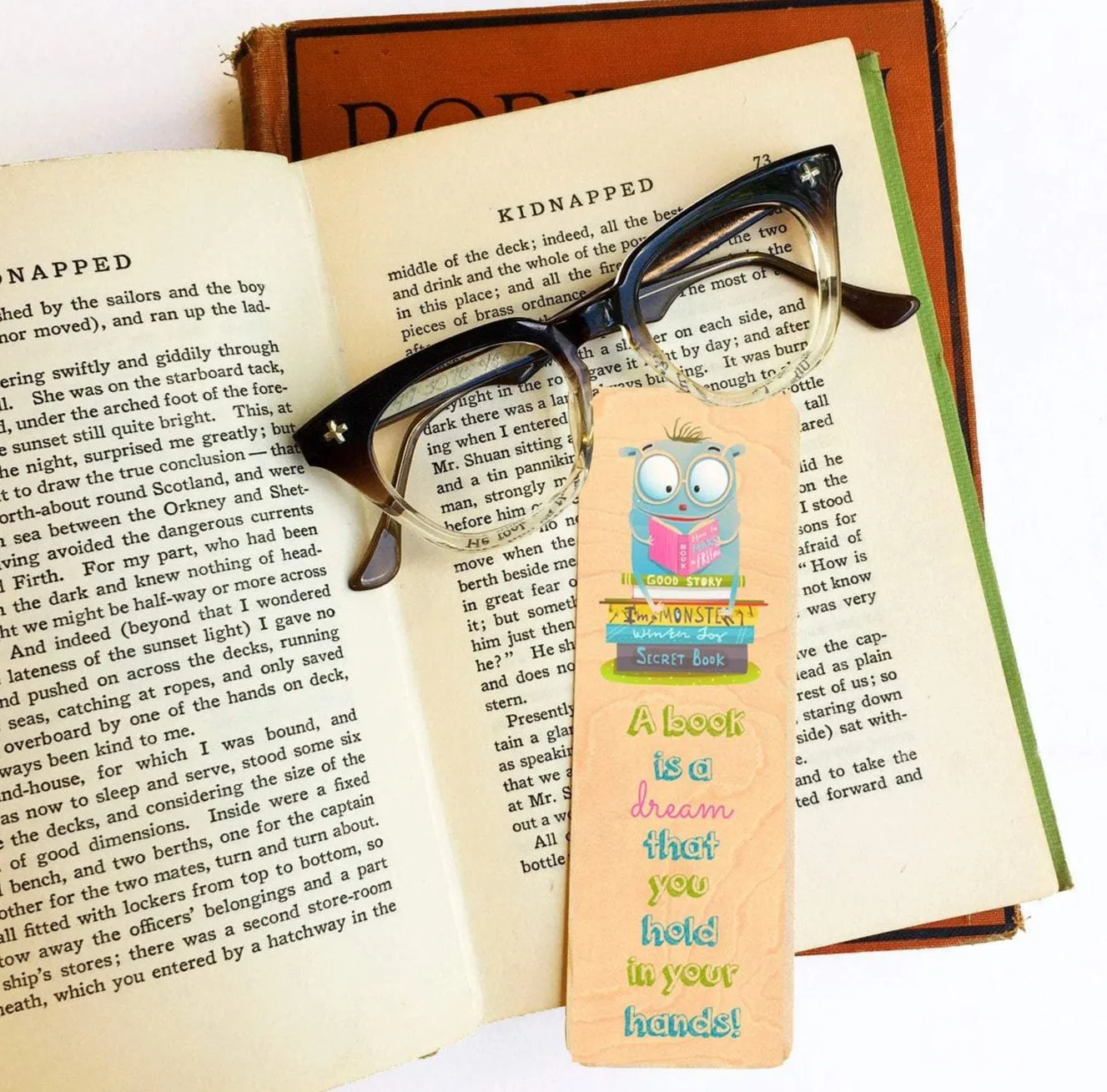 A book is a dream that you hold in your hands.  Wood Bookmark