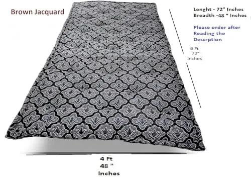 Adim's Soft Cotton Box Quilt Mattress | Mattress offers a combination of comfort, durability and style,making it an excellent choice for a restful night's sleep.(48X72 X5 Inches) Brown jacquard Design