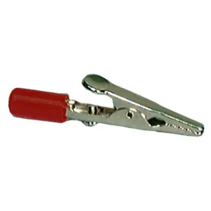 Alligator Clip, Red Insulator, Bulk