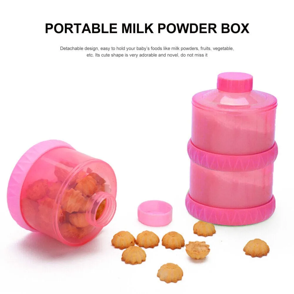 Baby Moo 3 Layer Portable BPA Free Milk Powder Container - Pink