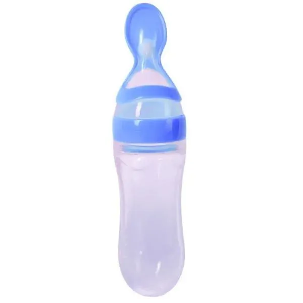 Baby Spoon Feeder Silicone Bottle Feeding (random Color)