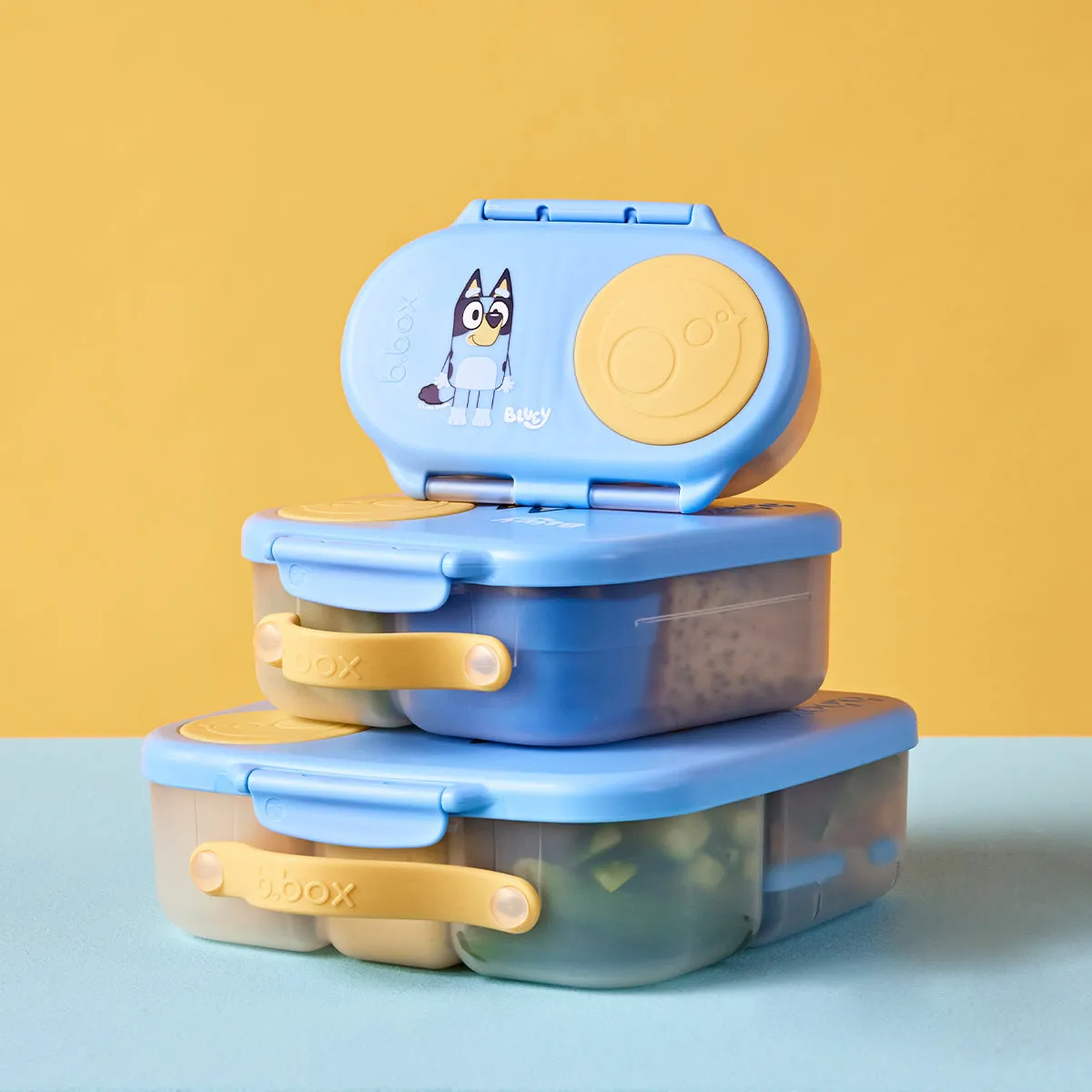 b.box Bento Large & Mini Lunch Box & Snack Box Bundle - Bluey