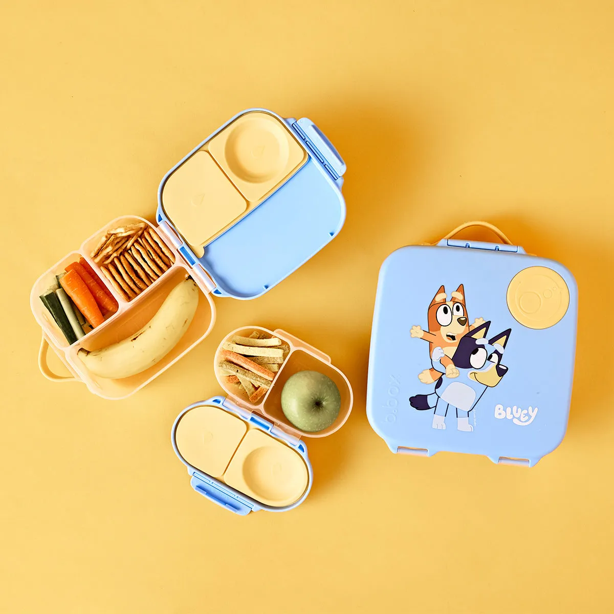 b.box Bento Large & Mini Lunch Box & Snack Box Bundle - Bluey