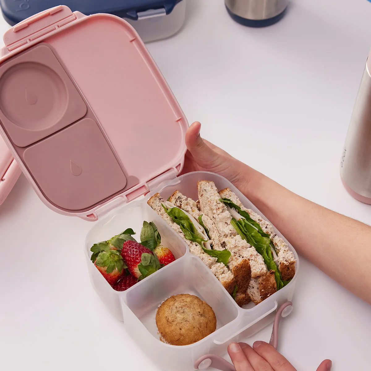 b.box Bento Large & Mini Lunch Box & Snack Box Bundle - Blush Crush