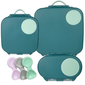 b.box Bento Large & Mini Lunch Box & Snack Box Bundle - Emerald Forest