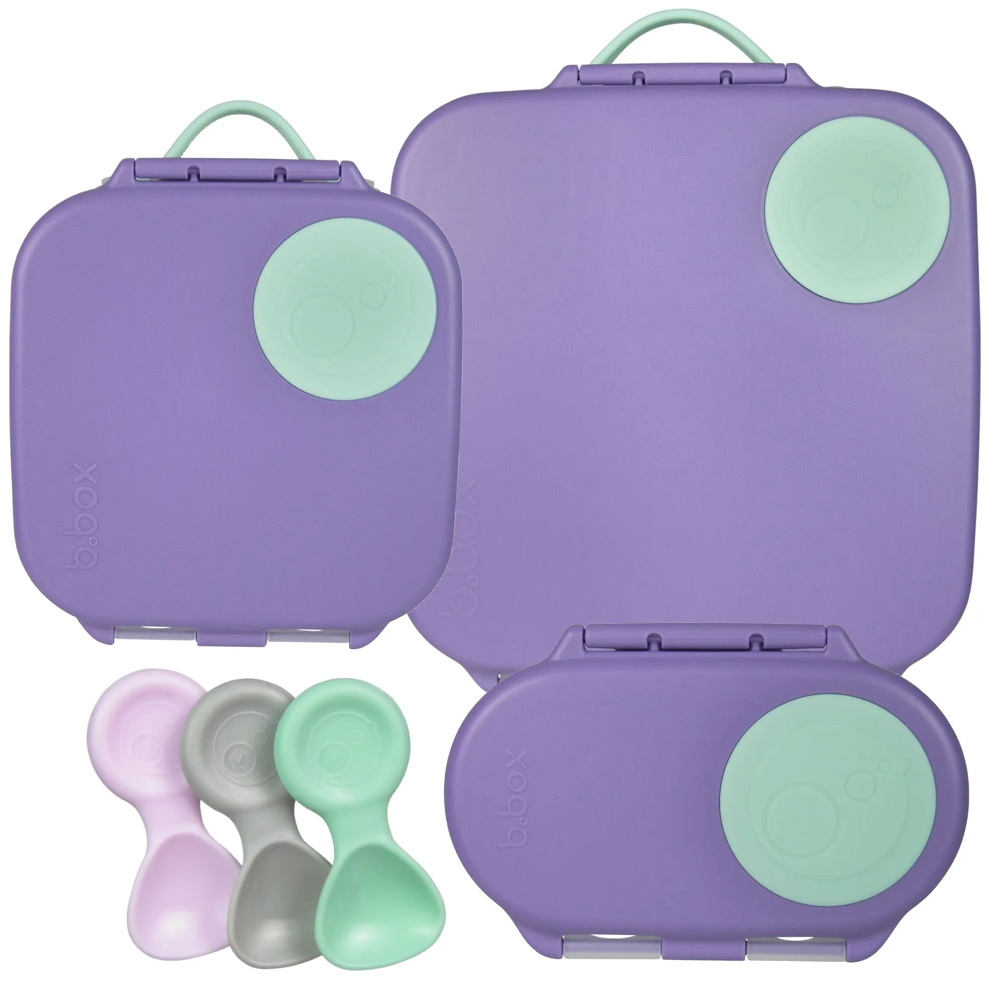 b.box Bento Large & Mini Lunch Box & Snack Box Bundle - Lilac Pop