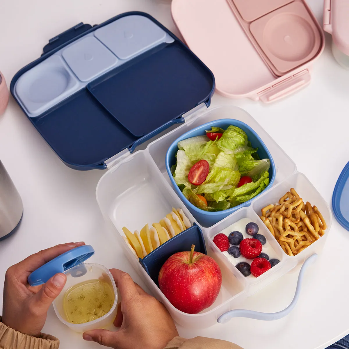 b.box Bento Large & Mini Lunch Box & Snack Box Bundle - Midnight