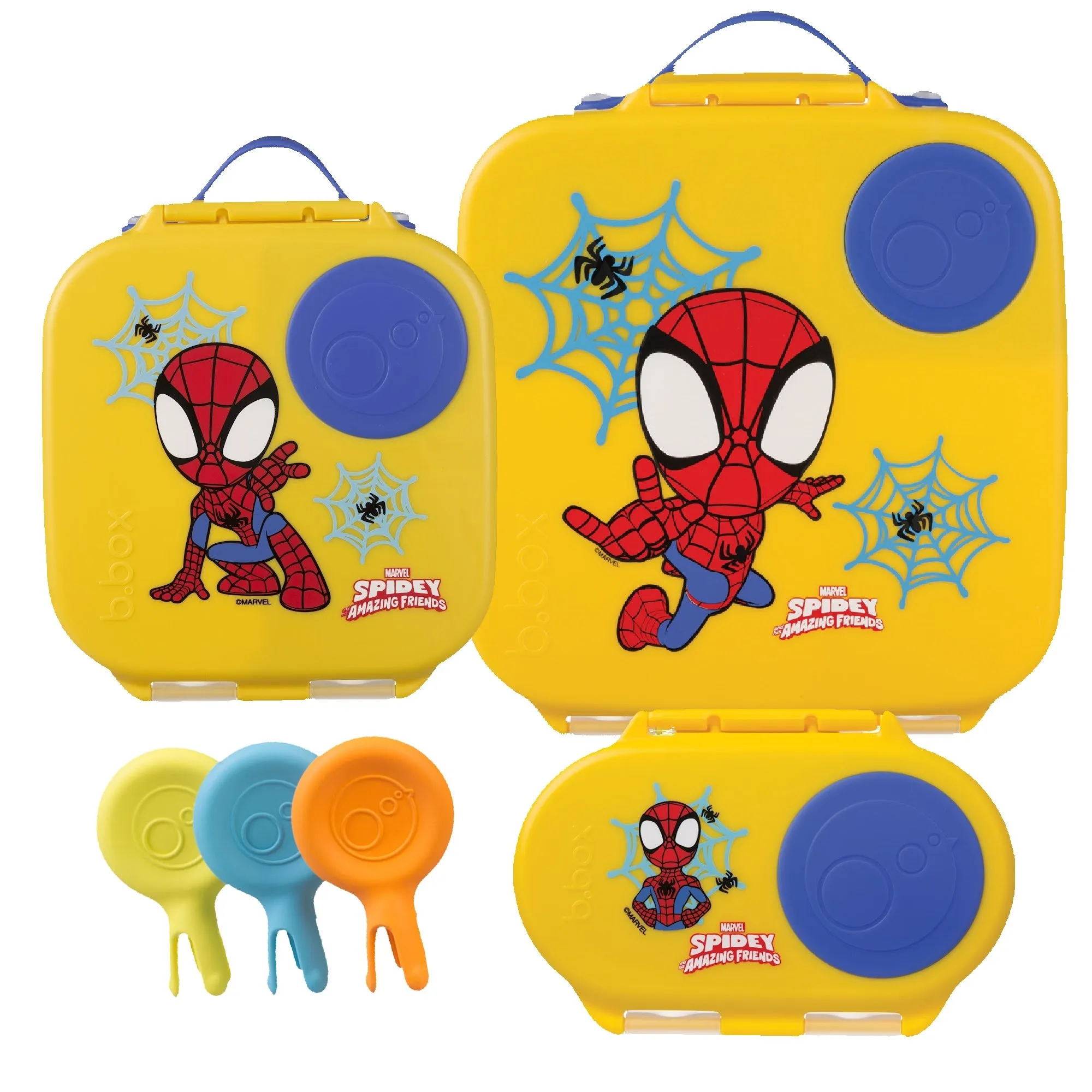 b.box Bento Large & Mini Lunch Box & Snack Box Bundle - Spidey