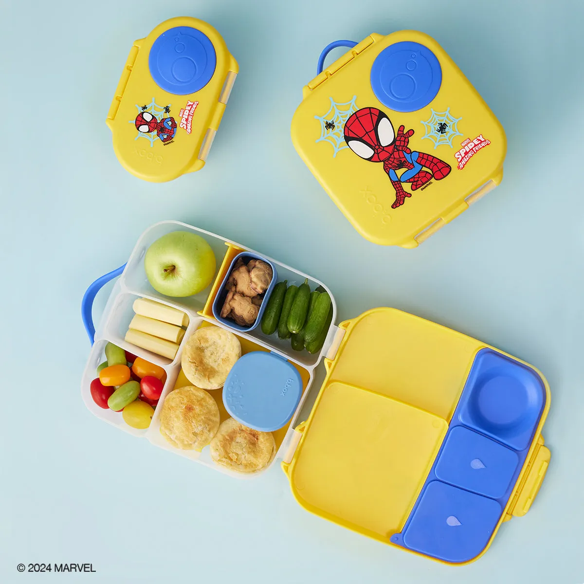 b.box Bento Large & Mini Lunch Box & Snack Box Bundle - Spidey