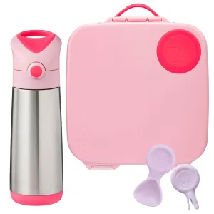 b.box Large Lunch Box & Large Bottle Bundle - Flamingo Fizz