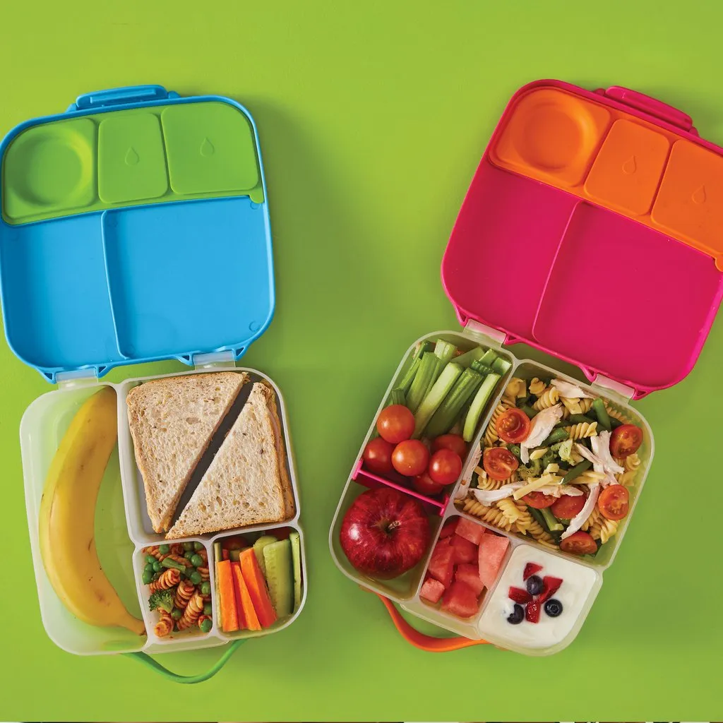 b.box Large Lunch Box & Large Bottle Bundle - Strawberry Shake - Bonus Cutlery!