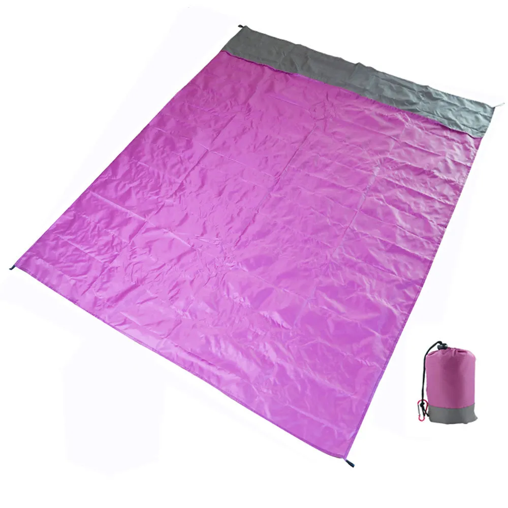 Beach Blanket Sandproof Beach Mat Beach Sheet Waterproof Sand Mat with Stakes Lightweight Mat for Picnic Camping