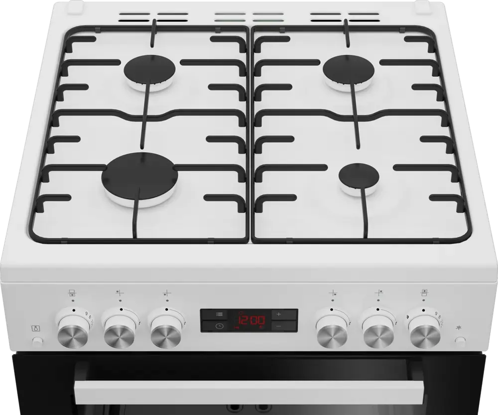 Beko EDG634W 60cm Double Oven Gas Cooker with Gas Hob - White