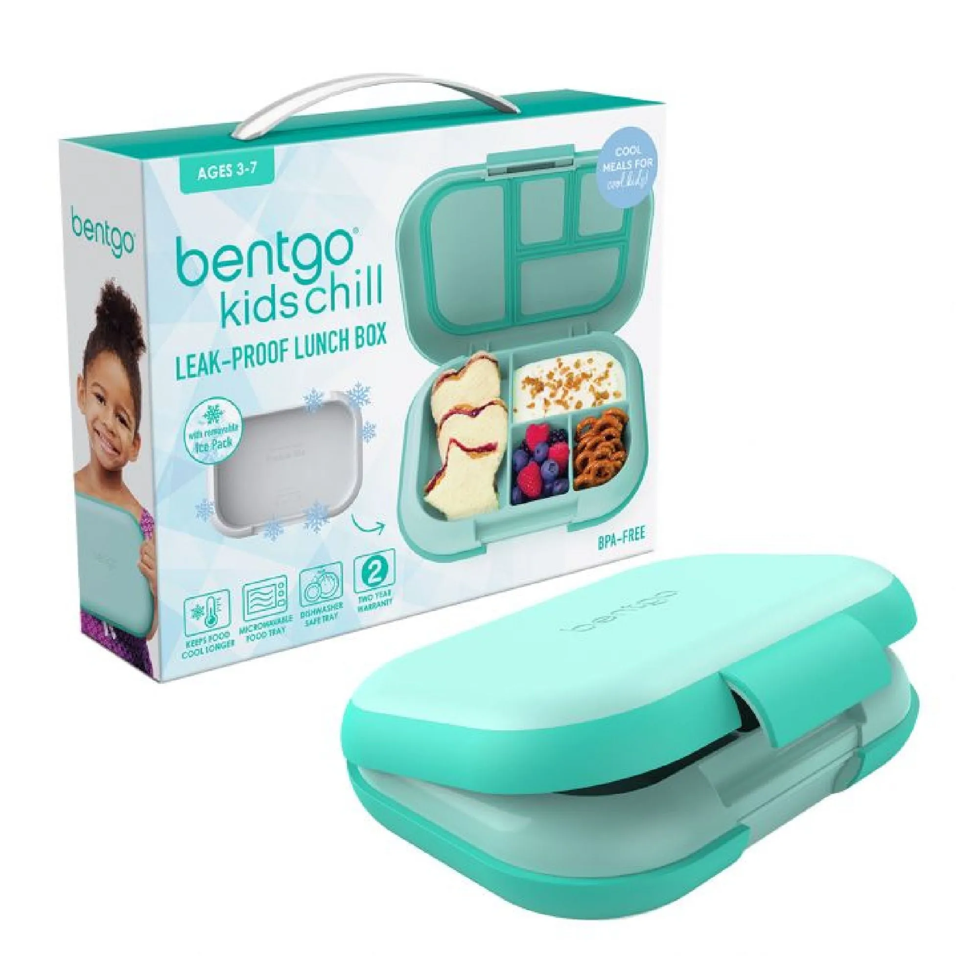 Bentgo Kids CHILL Lunch Box & Snack Box Bundle - Aqua