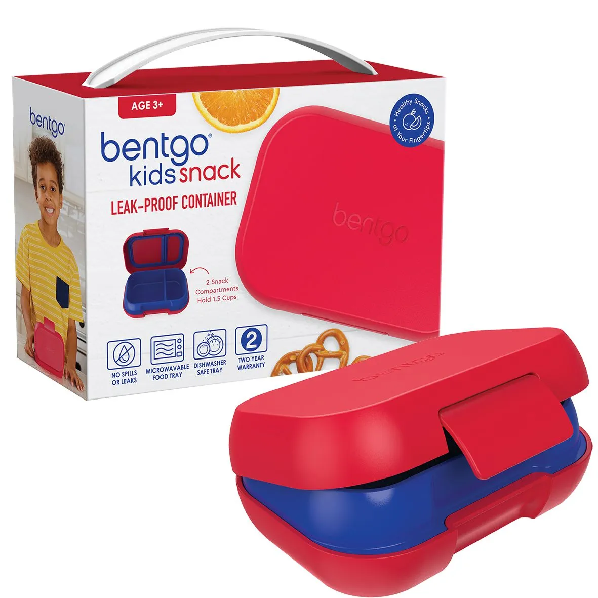 Bentgo Kids CHILL Lunch Box & Snack Box Bundle - Red/Royal