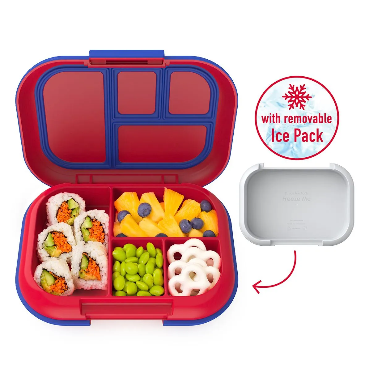 Bentgo Kids CHILL Lunch Box & Snack Box Bundle - Red/Royal