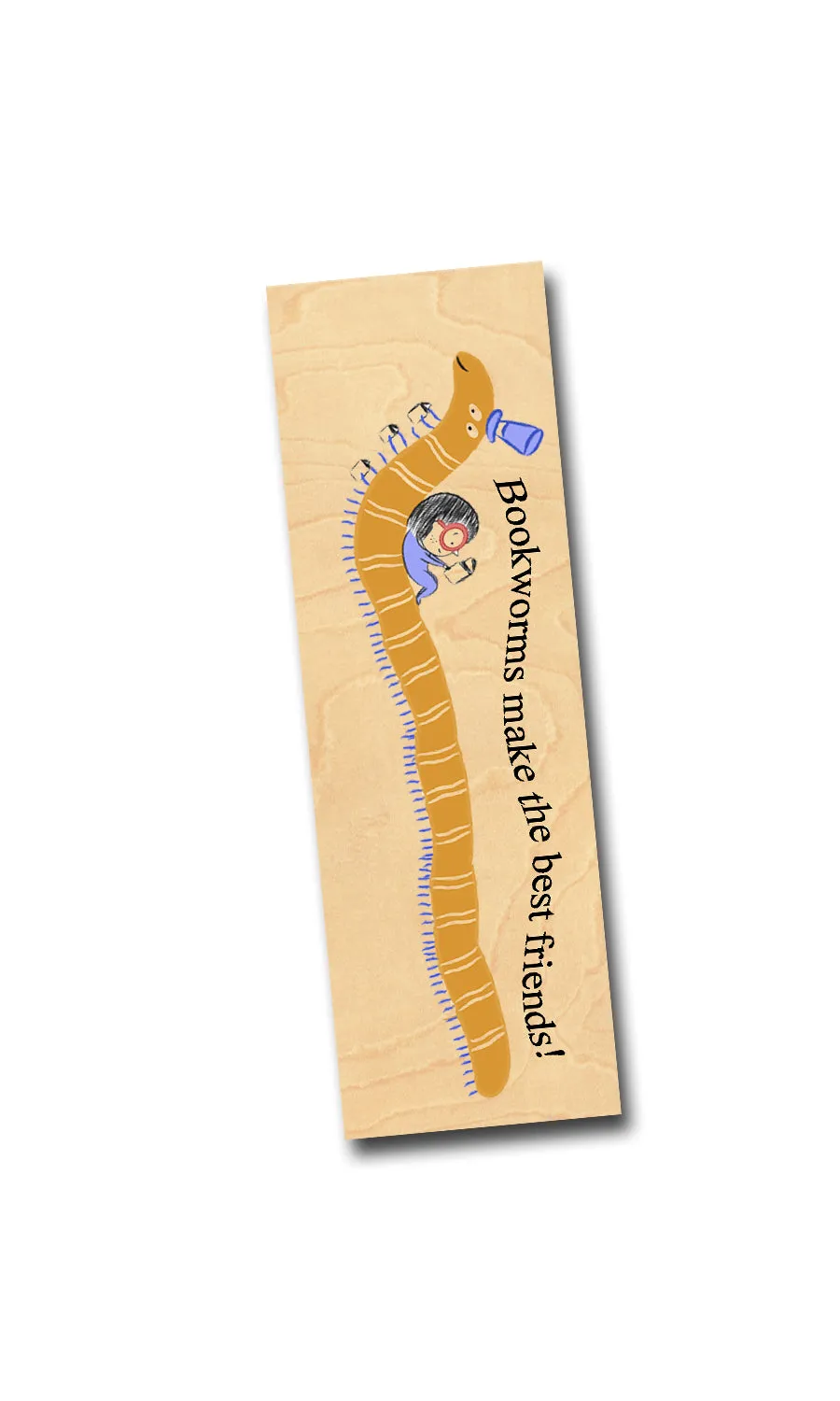 Bookworms make the best friends! Wood Bookmark