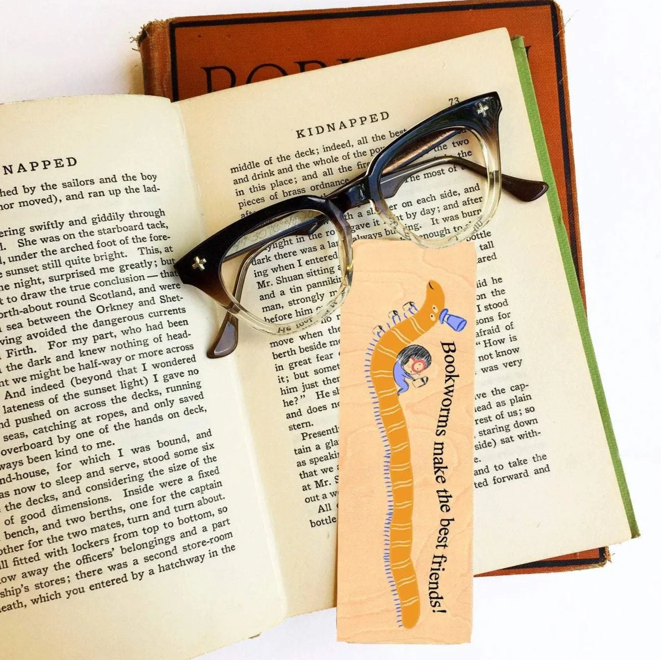 Bookworms make the best friends! Wood Bookmark