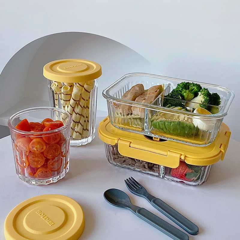 Borosilicate Glass Lunch Box & condiment cups