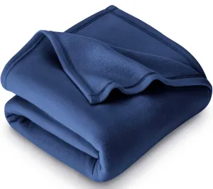 BSB HOME Plain Polar Fleece Heavy Weight Single Bed Blanket Warm Soft & Comfortable for Winter/AC Room/Hotel/Donation/Travelling (Blue, 800 Gram, 60X90 Inches)