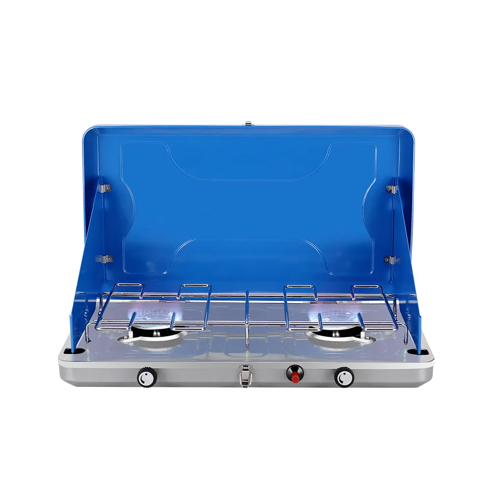 Camplux Propane Gas Camping Stove w/ 2 Burner - 20,000 BTU