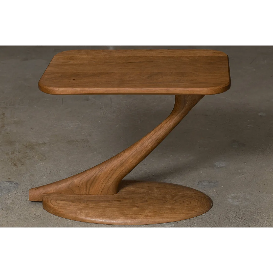 Cantilever Side Table Solid Wood Handmade