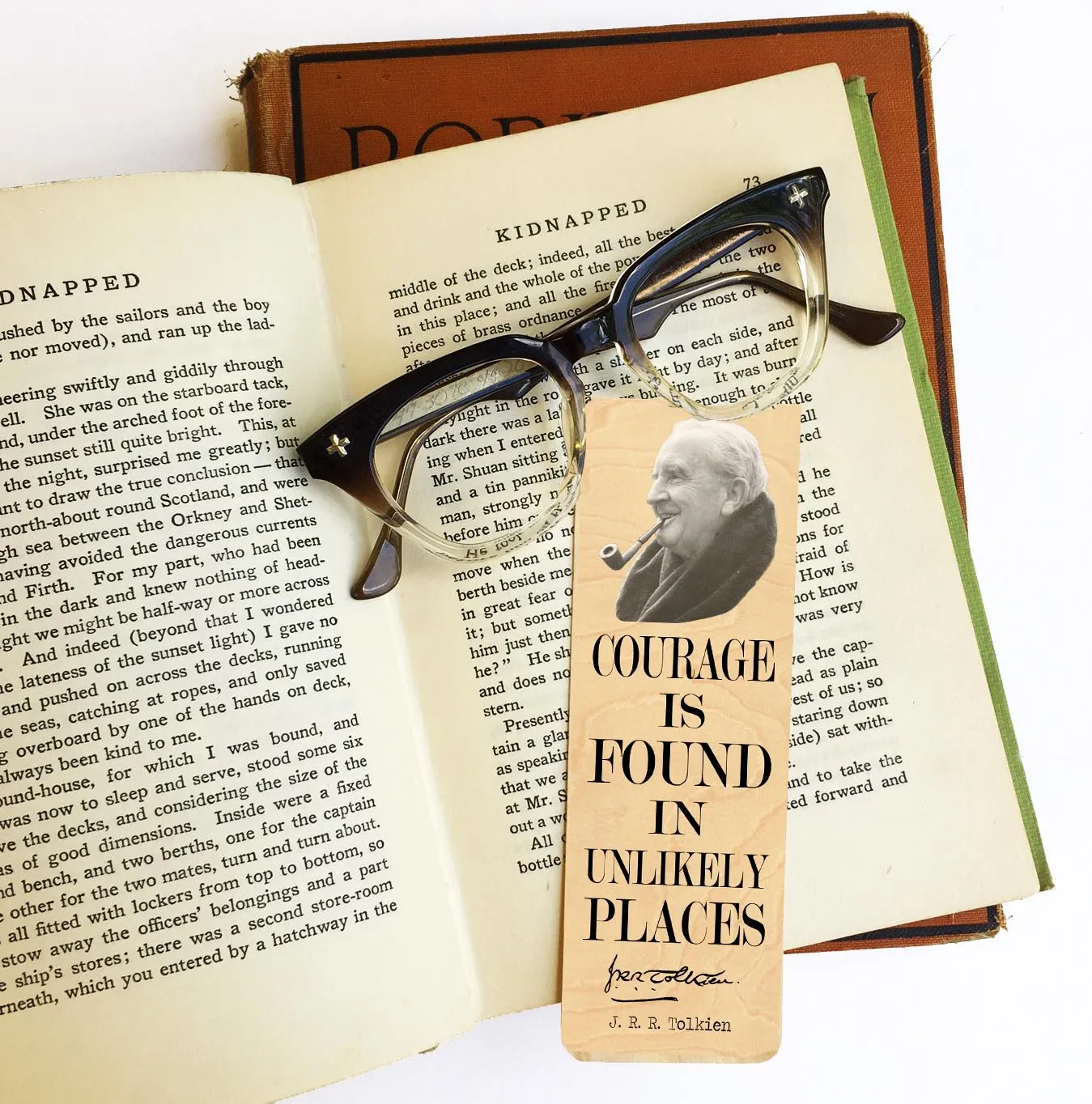 Courage is found in unlikely places- J.R.R. Tolkien-  Wood Bookmark