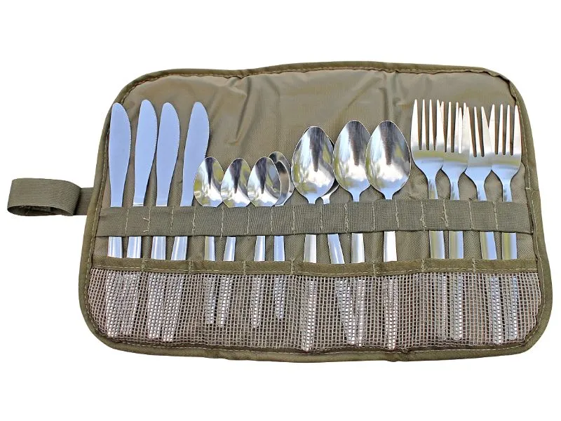 Cutlery Roll-Up Compact 4-Set Ripstop Kitted