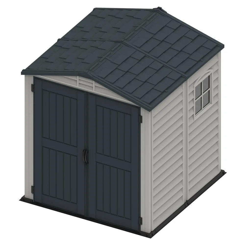 DuraMax | StoreMate Plus 6x6x7 ft Vinyl Plastic Storage Shed with Floor