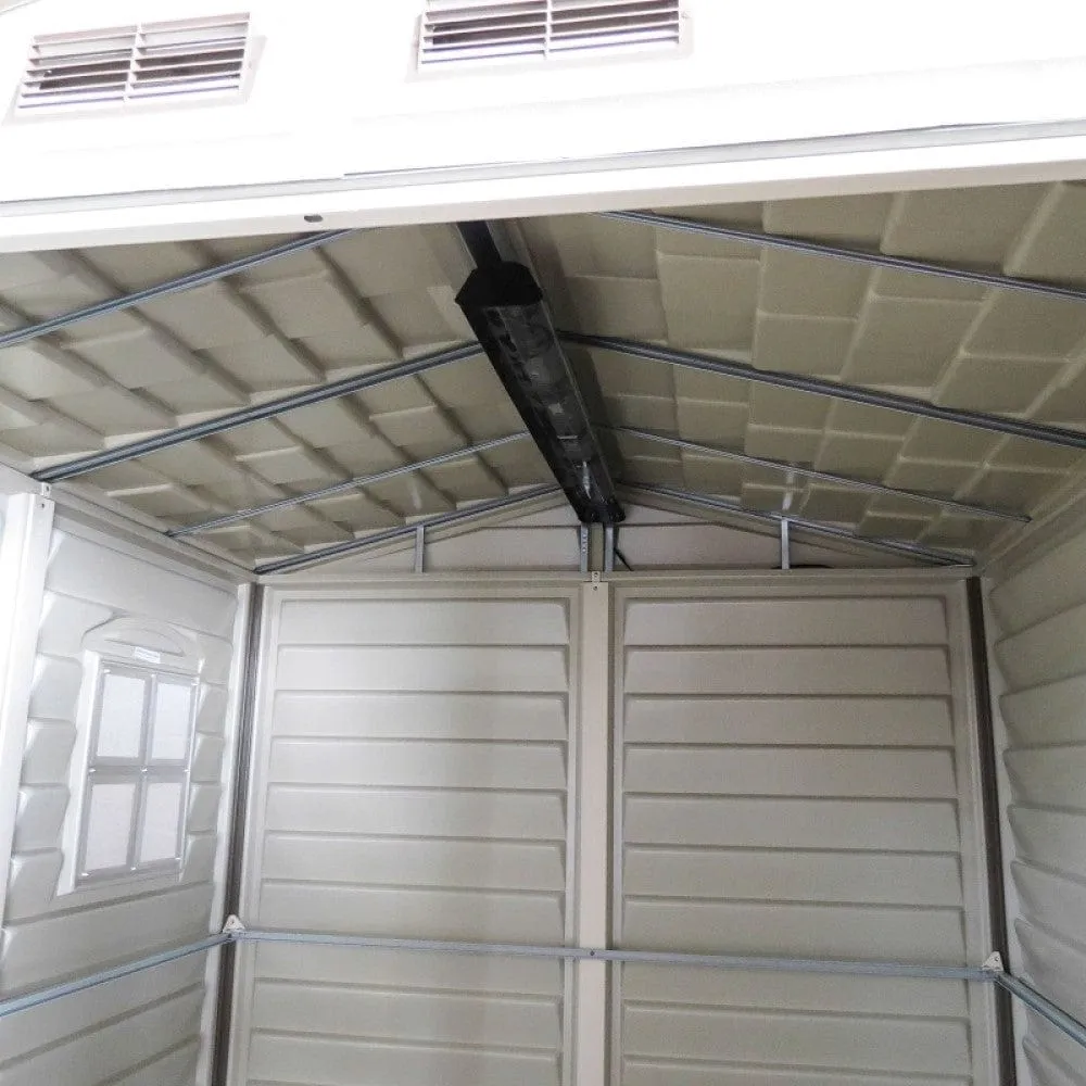 DuraMax | StoreMate Plus 6x6x7 ft Vinyl Plastic Storage Shed with Floor