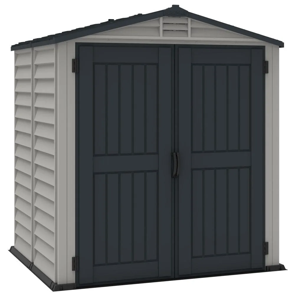 DuraMax | StoreMate Plus 6x6x7 ft Vinyl Plastic Storage Shed with Floor