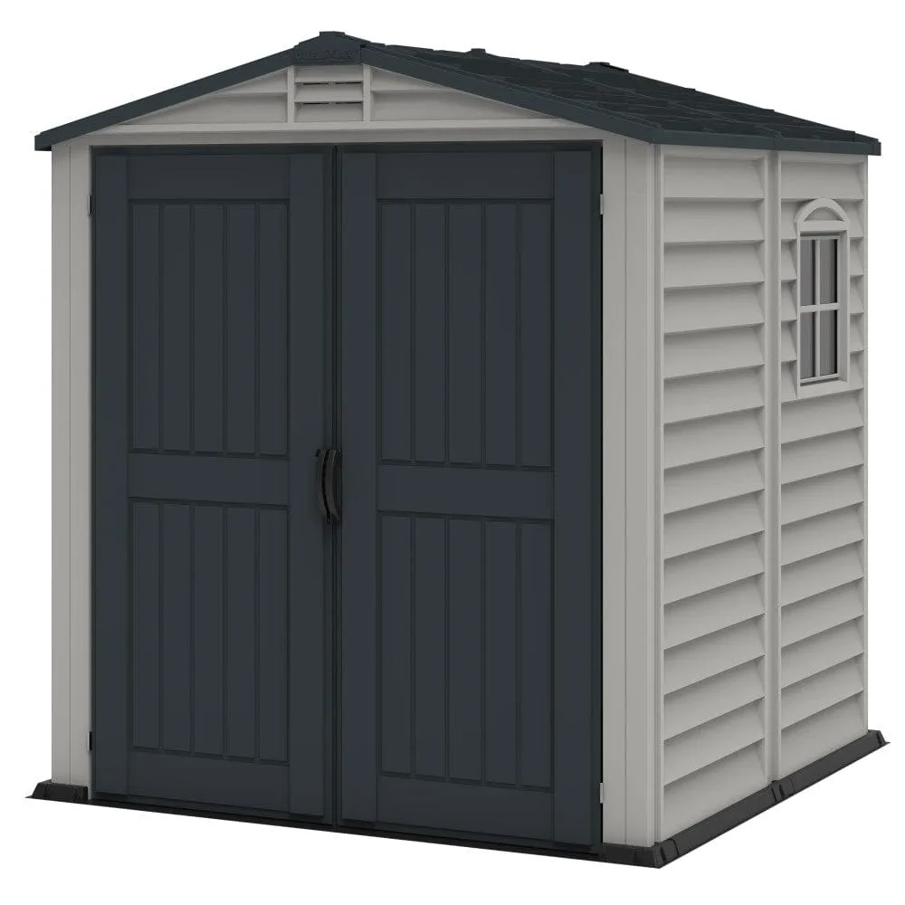 DuraMax | StoreMate Plus 6x6x7 ft Vinyl Plastic Storage Shed with Floor