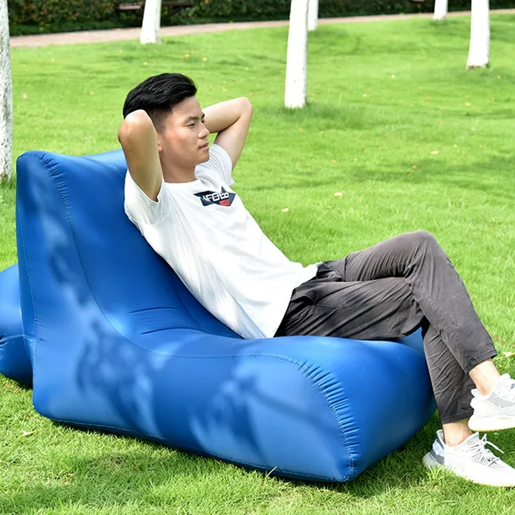 Foldable Inflatable Sofa for Camping, Fishing, and Beach, Single Outdoor Seat, 27.6 x 23.6 x 21.7 inches (Navy)