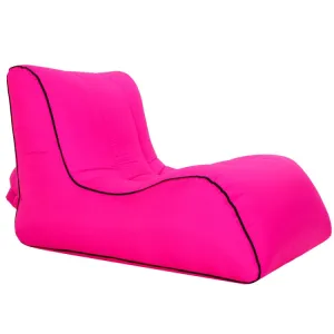 Foldable Inflatable Sofa for Camping, Fishing, and Beach, Single Outdoor Seat, 27.6 x 23.6 x 21.7 inches (Rose Red)