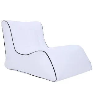 Foldable Inflatable Sofa for Camping, Fishing, and Beach, Single Outdoor Seat, 27.6 x 23.6 x 21.7 inches (White)