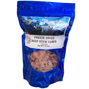 Freeze Dry Wholesalers Freeze-Dried Beef Cubes - Uncooked - Camping Emergency Food - Family Sized