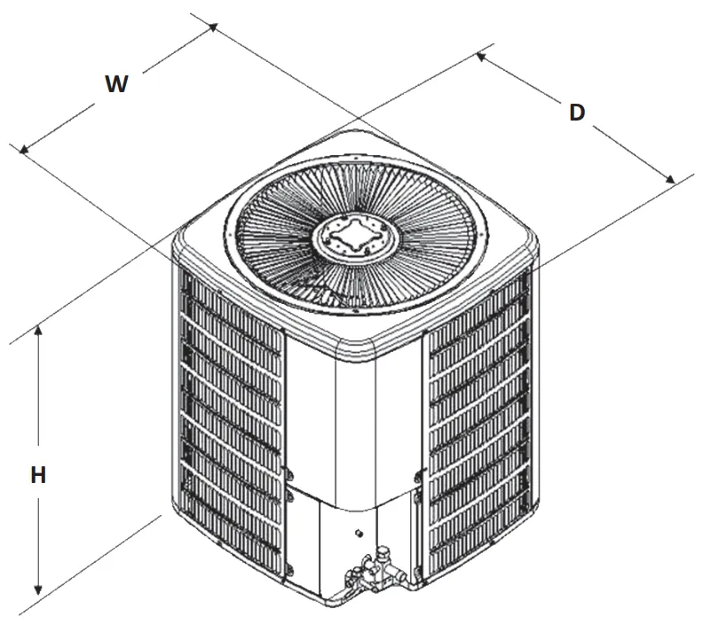 Goodman 1.5 Ton 14.3 SEER2 Multi-Family Series R-32 Air Conditioner Condenser (Scroll Compressor) - GLXS4MA1810